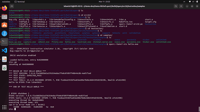 hello example output